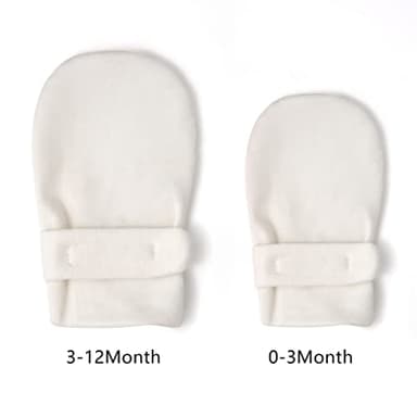 Newborn Baby No Scratch Mittens Stay On, 100% Cotton Breathable, Adjustable Infant Gloves for Baby Boys Girls Mittens (0-3 Months, White/Navy/Gray) - Image 6