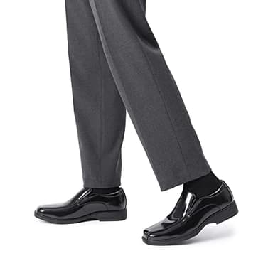 Bruno Marc Men's Square Toe Dress Loafers Shoes,Size 14W,5-Black Pat,CAMBRIDGEWIDE-05 - Image 7