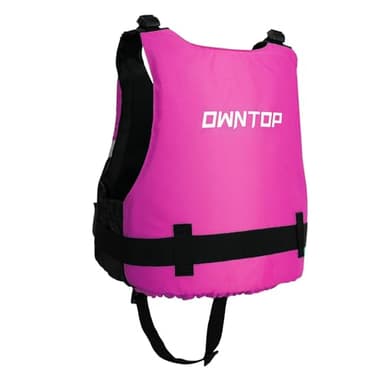 Owntop Swim Vest Adults, Ultra Thin Swim Jacket Mens, Comfortable Crotch Strap Buckles Zipper, Swimming Training, Kayak, Boating, Watersports (Pink, XL/XXL) - Image 2