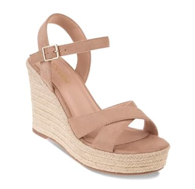 VICKI·VICKI Women's Wedges Heels Espadrilles Sandals Wedge Platform Women Shoes Dressy Summer Apricot Size 7 - Image 5