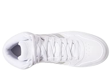 adidas Hoops 3.0 Mid Basketball Shoe, White/White/White, 5 US Unisex Big Kid - Image 3