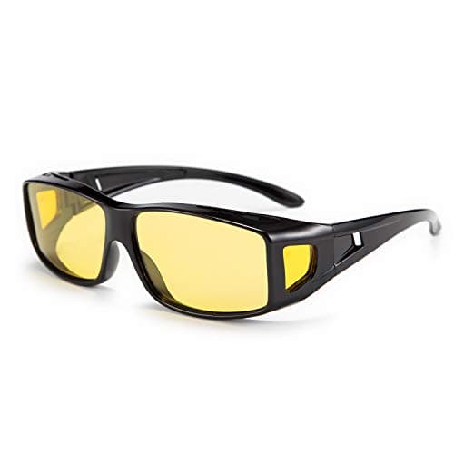 FEISEDY Night Driving Fit Over Glasses Sunglasses for Men Women,Polarized Wrap Around Yellow Sunglasses UV400 B2593 - Image 1