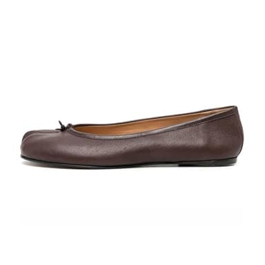VBDB Tabi Ballet Flats Shoes for Women Rounde Wide Width Split Toe Low Heel Comfortable 2025 Spring Shoes Bule Size 11 Dark Brown - Image 2