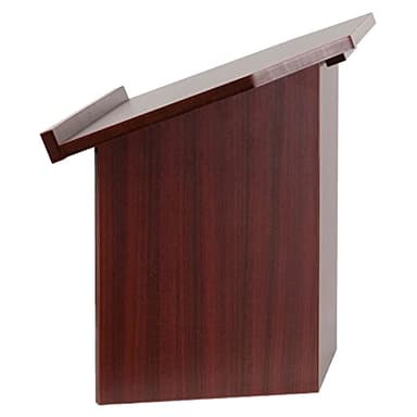 Flash Furniture Mysta Portable Tabletop Lectern with Hinged Foldable Base and Slanted Tabletop in Mahogany - Image 5
