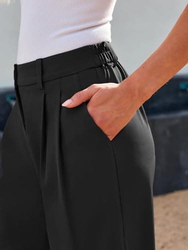 LILLUSORY Wide Leg Dress Work Pants Womens Palazzo Flowy 2025 Fall Spring High Waisted Professional Business Office Interview Travel Outfits Bottom Wear Trousers Dressy Slacks Black - Image 3