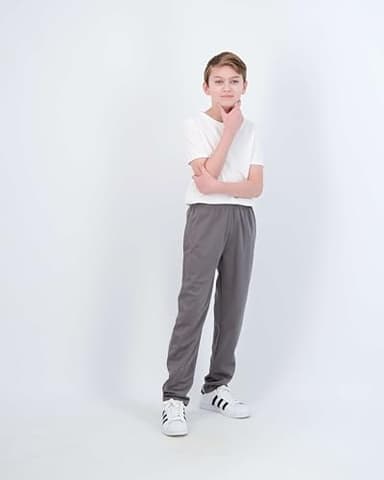 Real Essentials 3 Pack: Boys' Tricot Open Bottom Fleece-Lined Sweatpants with Pockets -Set 3,XL (18-20) - Image 4