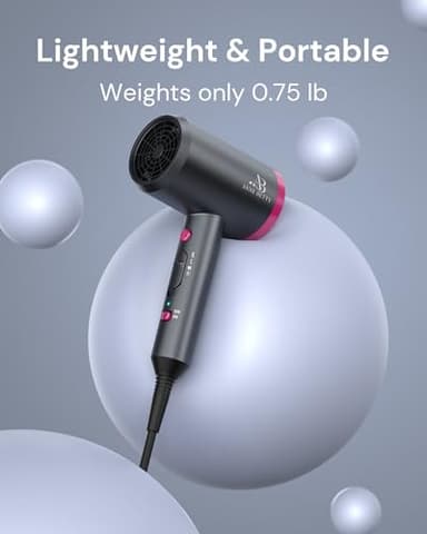 Hair Dryer with Diffuser for Curly Hair, 1800W Ionic Blow Dryer for Women & Men, Fast-Drying, Lightweight, Low Noise, Hair Care Styling Tool for Home, Travel - Image 5
