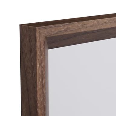 WEER Bathroom Mirror, 24x36 Inch Wall Mirror, Walnut Wood Grain Framed Mirror, Rectangle Vanity Mirror, Tempered Glass, Anti-Rust, Hangs Horizontally or Vertically - Image 7