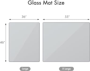 GLSLAND 46" x 55" Tempered Glass Chair Mat Heavy-Duty Floor Protector for Carpet & Hard Floors Scratch-Resistant Clear Office Mat 1/5" Clear - Image 3