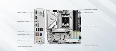 ASRock B850M Steel Legend WiFi Micro-ATX AM5 Motherboard: Ryzen 9000/8000/7000, DDR5 8000+ OC, PCIe 5.0 x16, WiFi 7, 3X M.2 (1x Gen5), USB 3.2 Gen2 Type-C, BIOS Flashback - Image 3