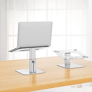 BESIGN LSX6N Laptop Stand, Ergonomic Adjustable Notebook Riser Holder, Computer Stand Compatible with Air, Pro, Dell, HP, Lenovo More 10-15.6" Laptops, Silver - Image 2