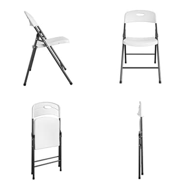 COSCO Solid Resin Folding Chair, 4-Pack, White - Image 4