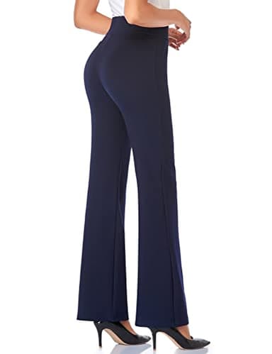 Tapata Women's 32'' High Waist Stretchy Bootcut Dress Pants Tall, Petite, Regular for Office Business Casual Navy Blue,M - Image 4