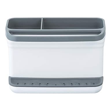 Glad Kitchen Sink Organizer Caddy with 2 Compartments | Sponge Holder for Soap, Scrubber Brush, and Dish Cloth | Drain Holes and Pour Spout Keeps Countertop Dry - Image 5