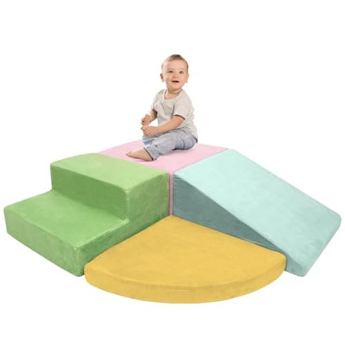 TOLEAD Large Baby Climbing Blocks 4pcs Climbing Toys for Toddlers - Ultra High Density Soft Foam Play Gym Equipment Easy Wash for Indoor Nursery - Image 1