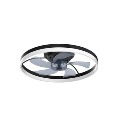 STERREN 20'' Modern Low Profile Ceiling Fan with Light, Bedroom LED Ceiling Fan with Remote Control, Bladeless Flush Mount Black Fan Lights Ceiling Fixtures for Living Room,Small Room - Image 4