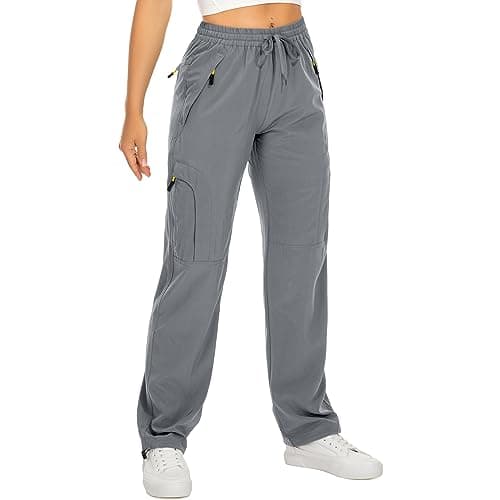 Women's Hiking Cargo Pants Quick Dry UPF50+ Outdoor Pants for Women Fishing Safari Travel Stretchy Pants with Pockets,6608,Grey,S - Image 1