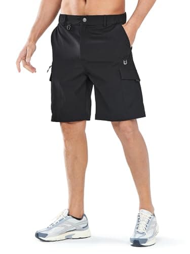 NORTHYARD Men's Casual Cargo Shorts Lightweight 9" Hiking Golf Work Quick Dry Camping Outdoor Travel Fishing with 7 Pockets Black XL - Image 7