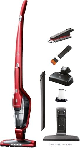 Electrolux Ergorapido Pet Cordless 2-in-1 Vacuum Cleaner with Motorized Pet Nozzle for Easy Pet Hair Removal, 48-Minute Run Time, 2 Power Modes, Chili Red - Image 1
