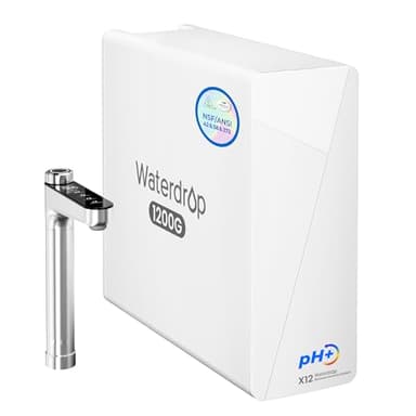 Waterdrop X12-Alkaline Mineral pH+ Reverse Osmosis System, NSF/ANSI 42&58&372 Certified, 1200 GPD RO Water Filter, 11-Stage Filtration Tankless RO System, 3:1 Pure to Drain, UnderSink, BPA Free - Image 1