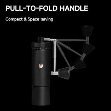 Manual Coffee Grinder S3 ESP TIMEMORE, External Adjustment, Designed for Espresso, Upgrade Integrated All-Metal Body, Folding Handle, Black - Image 6