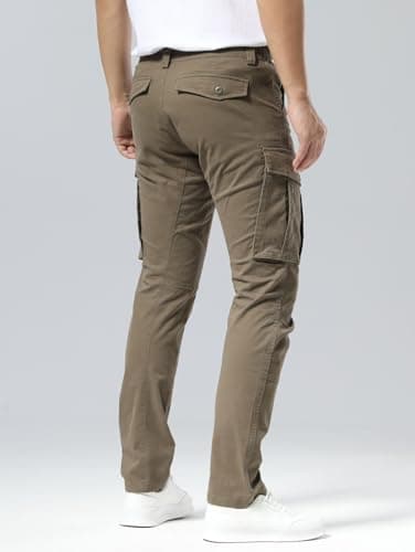 Plaid&Plain Men's and Women's Pacific Blue Cargo Pants - Slim Fit, 3D Shape, Articulated Knees, Stretchy Fabric C804 A-Grey 33WX34L - Image 6
