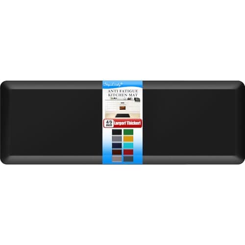 4/5 Inch Thick Kitchen Mat - Cushioned Anti Fatigue Mats for Kitchen Floor - Easy to Clean, Waterproof, Non-Slip Kitchen Rug for Sink, Office, Kitchen (24''x70'' Black) - Image 1