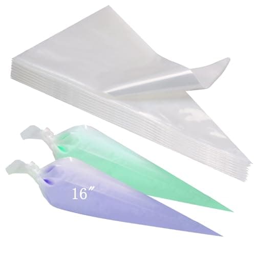 16-Inch Disposable Piping Bags 100 Count - Extra Thick Non-Slip Pastry Bags with Anti-Burst Design for Cake Decorating, Cupcakes, Cookies & Baking Supplies - Image 1