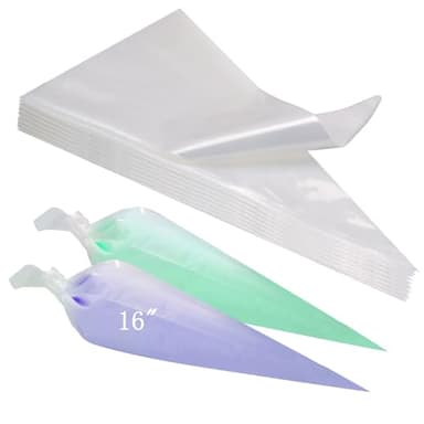 16-Inch Disposable Piping Bags 100 Count - Extra Thick Non-Slip Pastry Bags with Anti-Burst Design for Cake Decorating, Cupcakes, Cookies & Baking Supplies - Image 1