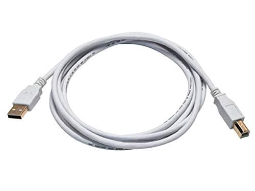 Monoprice 108616 6ft USB 2.0 A Male to B Male 28/24AWG Cable - (Gold Plated) - WHITE for Printer Scanner Cable 15M for PC, Mac, HP, Canon, Lexmark, Epson, Dell, Xerox, Samsung and More! - Image 1