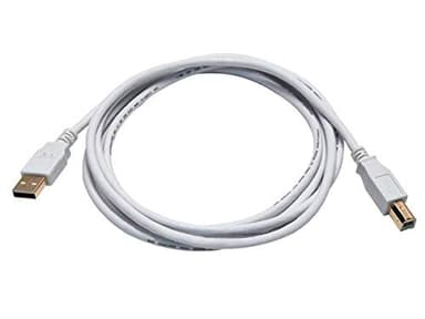 Monoprice 108616 6ft USB 2.0 A Male to B Male 28/24AWG Cable - (Gold Plated) - WHITE for Printer Scanner Cable 15M for PC, Mac, HP, Canon, Lexmark, Epson, Dell, Xerox, Samsung and More! - Image 1
