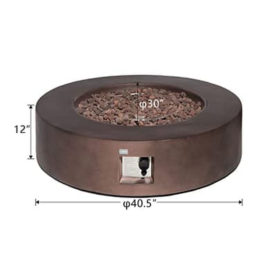 COSIEST Outdoor Propane Fire Pit Coffee Table w Dark Bronze 42 inch Round Base Patio Heater, CSA Certified, 50,000 BTU Stainless Steel Burner, Free Lava Rocks, Waterproof Cover - Image 5