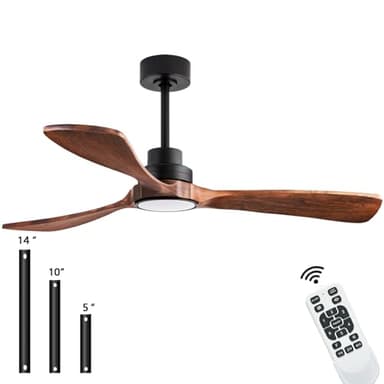dearnow 52” Ceiling Fans with Remote Control/Dimmer and Color Reduction with 3 Solid Wood Fan Blades, Ceiling Fan can be Used Indoors and Outdoors for Living Room, Dining Room, Pavilion Yard. - Image 5