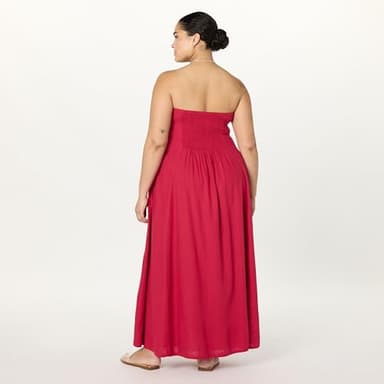 The Drop Women’s Carlota Strapless Linen Maxi Dress, Crimson, M - Image 6