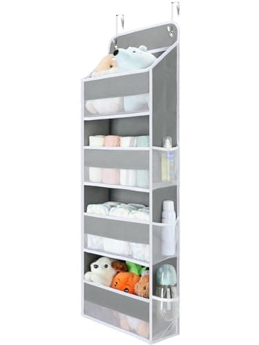 Yecaye 1 Pack Over the Door Organizer, 35.2lbs Load Toy Stuffed Animal Storage, Swing-proof Hanging Bathroom Organizers and Storage for Nursery Newborn Baby Essential Stuff Dorm Room Essentials - Image 9