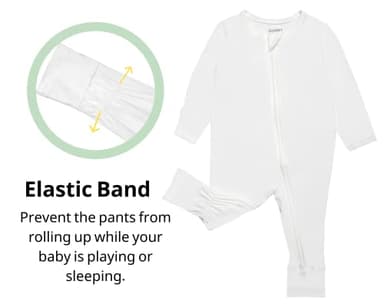 GUISBY Baby Girl Footless Pajamas with Mittens, Rayon Long Sleeve Snug Fits Sleepers 3 Pcs 6-12 Months - Image 4