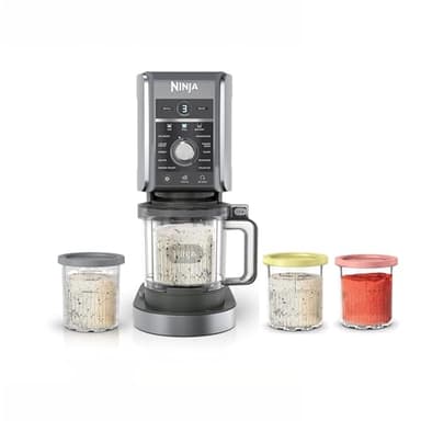 Ninja CREAMi Deluxe Ice Cream & Frozen Treat Maker, Includes (4) Family-Sized 24 oz. Tubs, for Ice Cream, Sorbet, Milkshakes, Frozen Yogurt, & More, 11-in-1, XL Capacity, Silver - Image 1