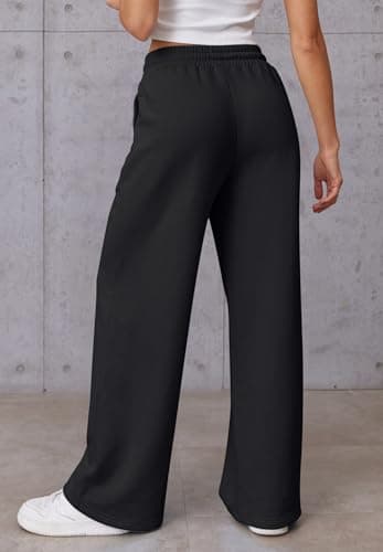 ATHMILE Lounge Pants Women High Waisted Baggy Pants Drawstring Athletic Joggers Sweatpants Teen Girl Clothes Black - Image 4
