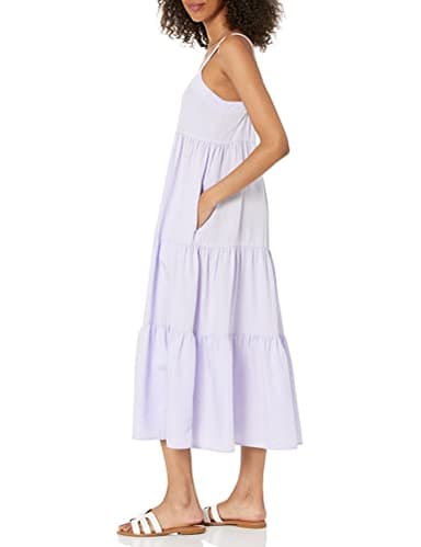 The Drop Women's Britt Tiered Maxi Tent Dress, Dusty Purple, M - Image 3