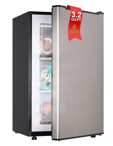 Upright Freezer, 3.2 Cu Ft Mini Small Freezer for 1-2 People, Portable Compact Freezer with 3 Plastic Baffles, 4D Cooling & 40dB Ultra-Quiet, Fast Freeze (-13°F) - Silver - Image 1