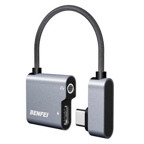 BENFEI USB C to Audio Jack Adapter with 60W Fast Charging, USB-C to 3.5mm Female Headphone Compatible with iPhone 15 Pro Max/15 Pro/15, Samsung Galaxy S24/S23/S22/S21 Ultra, iPad Pro, Pixel 8 Grey - Image 1