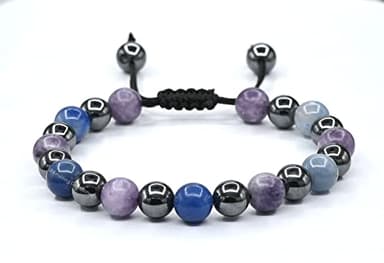 Amazing Gemstone Stop Drinking Alcohol Manifestation Bracelet - Lepidolite Blue Aventurine Hematite Bracelet Set for Men Women Healing Calming Anxiety Stress Relief Gifts(Adjustable) - Image 3