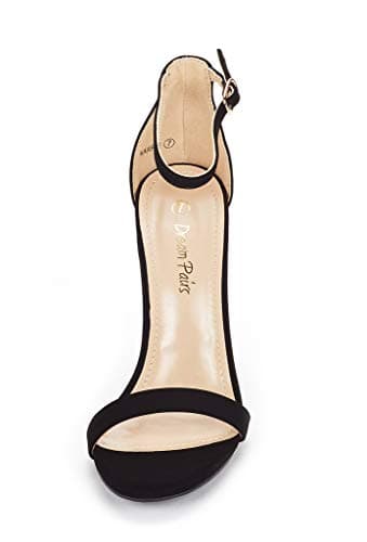 DREAM PAIRS Women's High Heels Flower Ankle Strap Stilettos Round Open Toe Dressy Sexy Sandals,Size 8.5,Black/Nubuck,KARRIE - Image 3