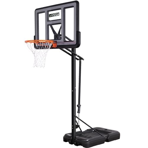 AWII SPORT Basketball Hoop Outdoor Protable 48 Inch Impact Backboard, 4.8-10FT Height Adjustable Basketball Hoop Goal System with Wheels for Adults - Image 1