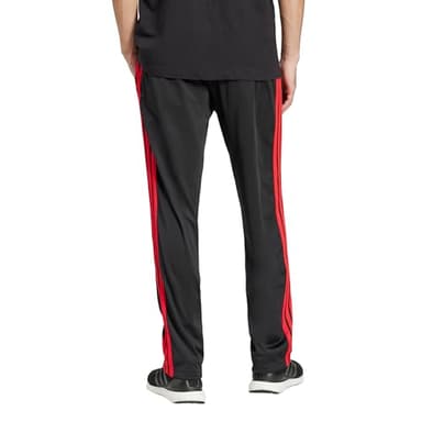 adidas Men's 3-Stripes Tricot Opem Hem Track Pants, Black/Pure Ruby - Image 1