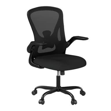 Sytas Ergonomic Desk Chair with Padded Flip up Arms and Supportive Lumbar Support, Breathable Mesh Home Office Chair with Comfortable Cushion for Home or Office(Black) - Image 7