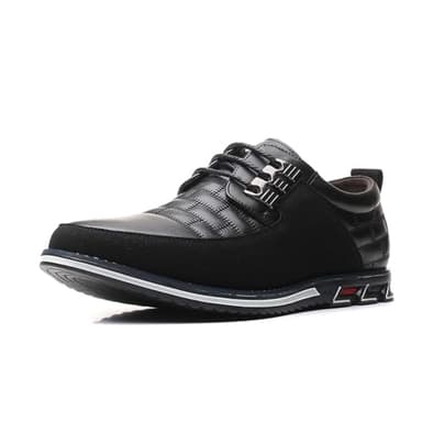 Mens Dress Shoes Black Casual Business Oxford Derby Orthopedic Leather Shoes Simple Lace-up Walk Loafers Flats for Men - Image 3