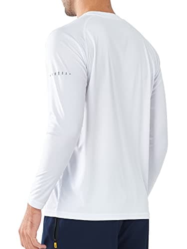 NORTHYARD Men's Sun Protection UPF 50+ Shirts Long Sleeve Running Workout Athletic Gym Shirt UV Swim Fish Rash Guard Hiking White XL - Image 2