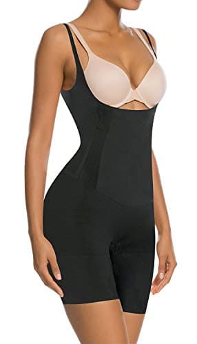 SHAPERX Shapewear for Women Tummy Control Open Bust Thigh Slimmer Body Shaper, SZ2490293-Black-S - Image 6