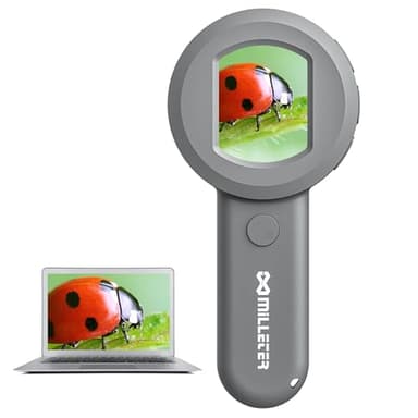 Microscope for Kids, Pocket Microscope for Toddlers, Adults Portable 100X Illuminated Jewelers Loupe, Handheld Coin Magnifier for Collectors, Educational Science Kit Toys with 2" Screen 8GB SD Card - Image 1